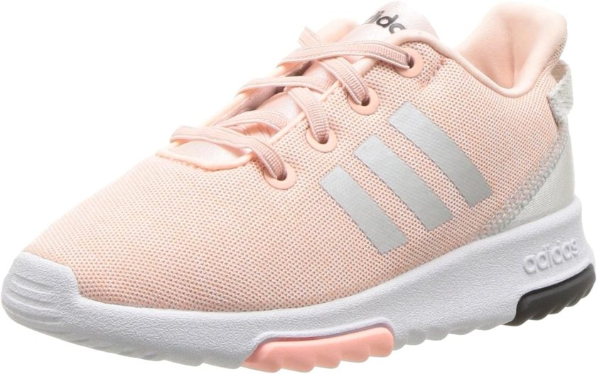 adidas Kids CF Racer TR Running Shoe, Haze Coral/Metallic Silver/White