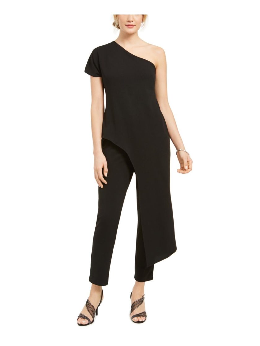 Adrianna Papell Women's Asymmetrical One Shoulder Jumpsuit
