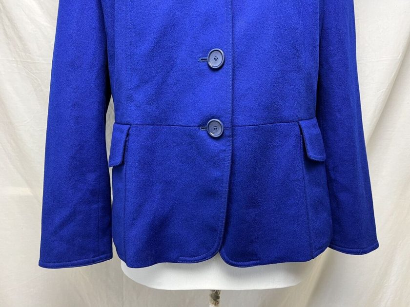 Akris Womens Wool Jacket, 10, Blue