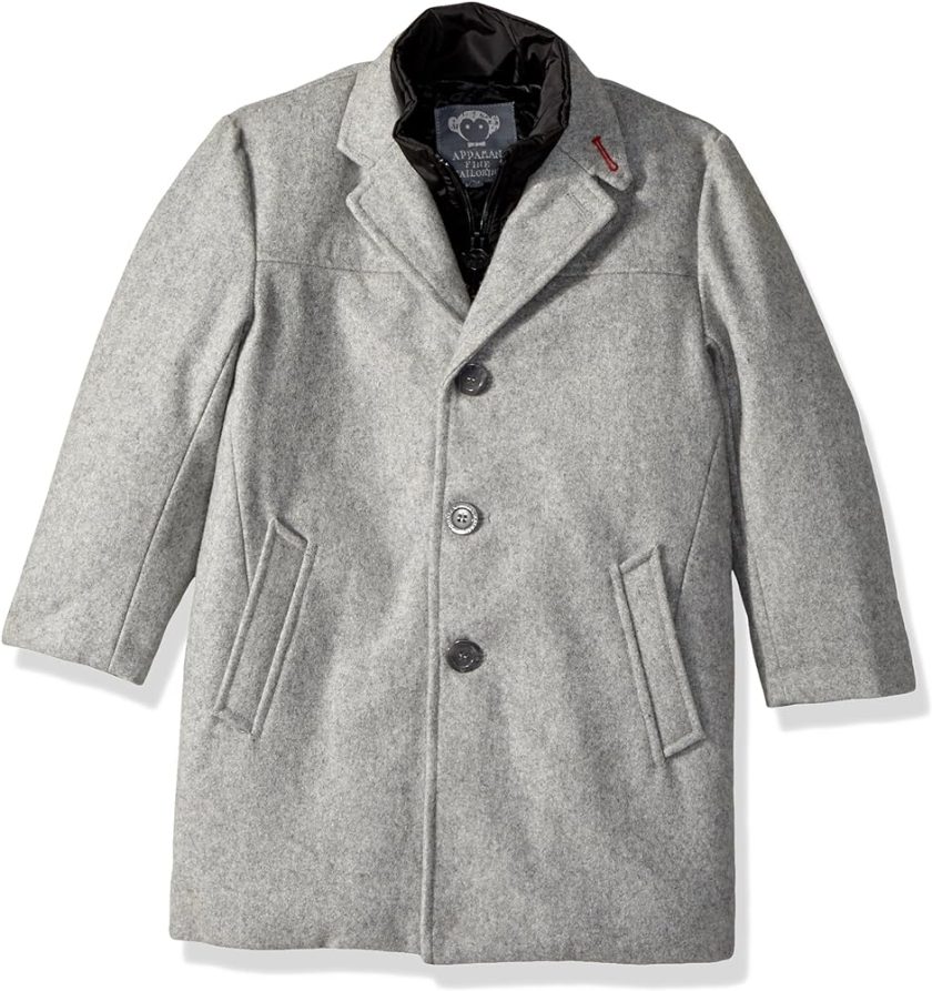 Appaman Kids Baby Boy's Double Lined Zip and Button Up City Overcoat
