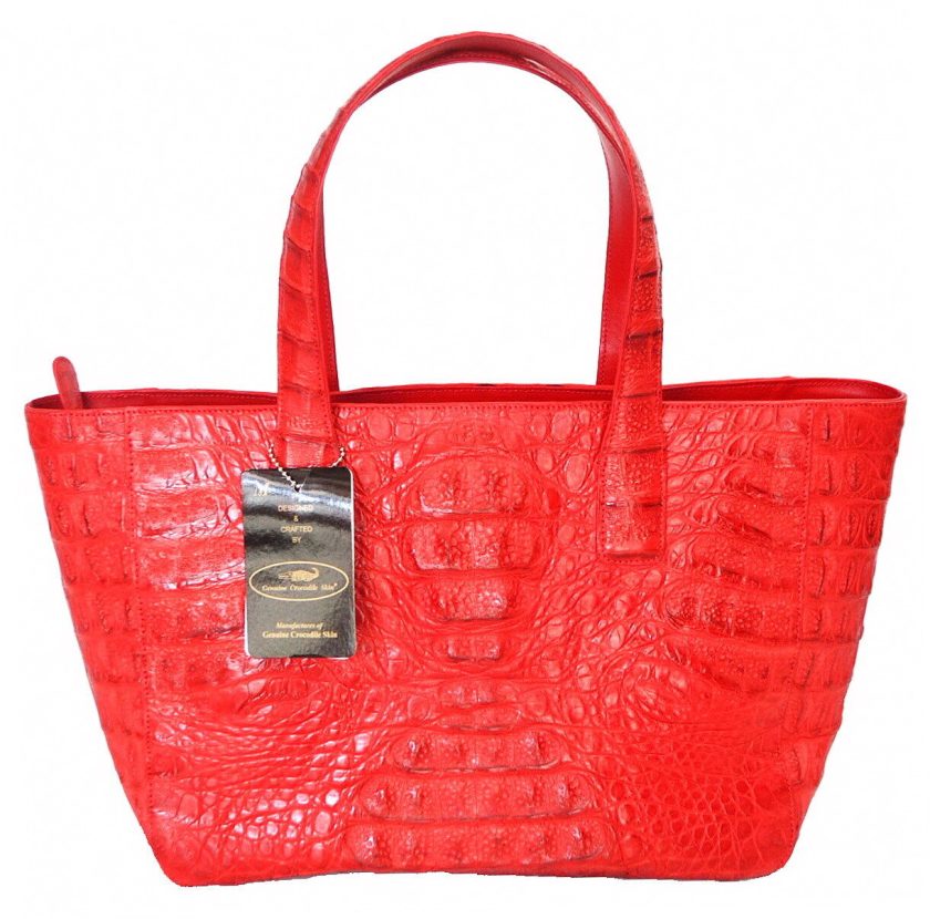 Authentic M Crocodile Skin Womens Hornback Bag Tote