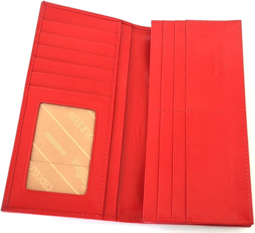 Authentic M Crocodile Skin Women's Long Bifold Tails Checkbook Wallet