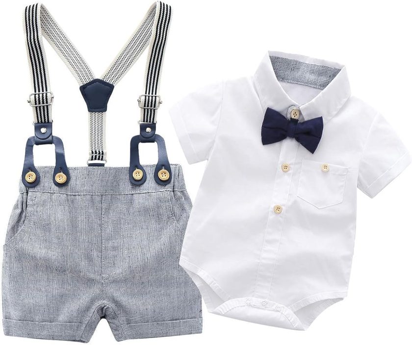 Baby Boys Gentleman Outfits Suits, Infant Short Sleeve