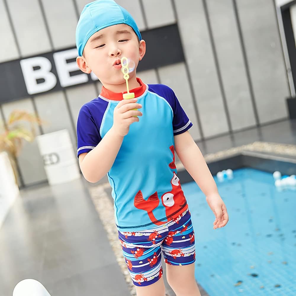 Baby Buns Little Boys' Two Piece Tropic Paradise Rashguard Swimsuit Set ...