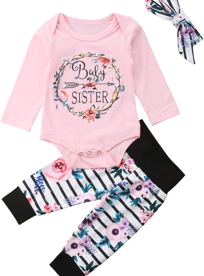 Adorable Little Sister Baby Girl Outfit Set - Perfect for Special Occasions