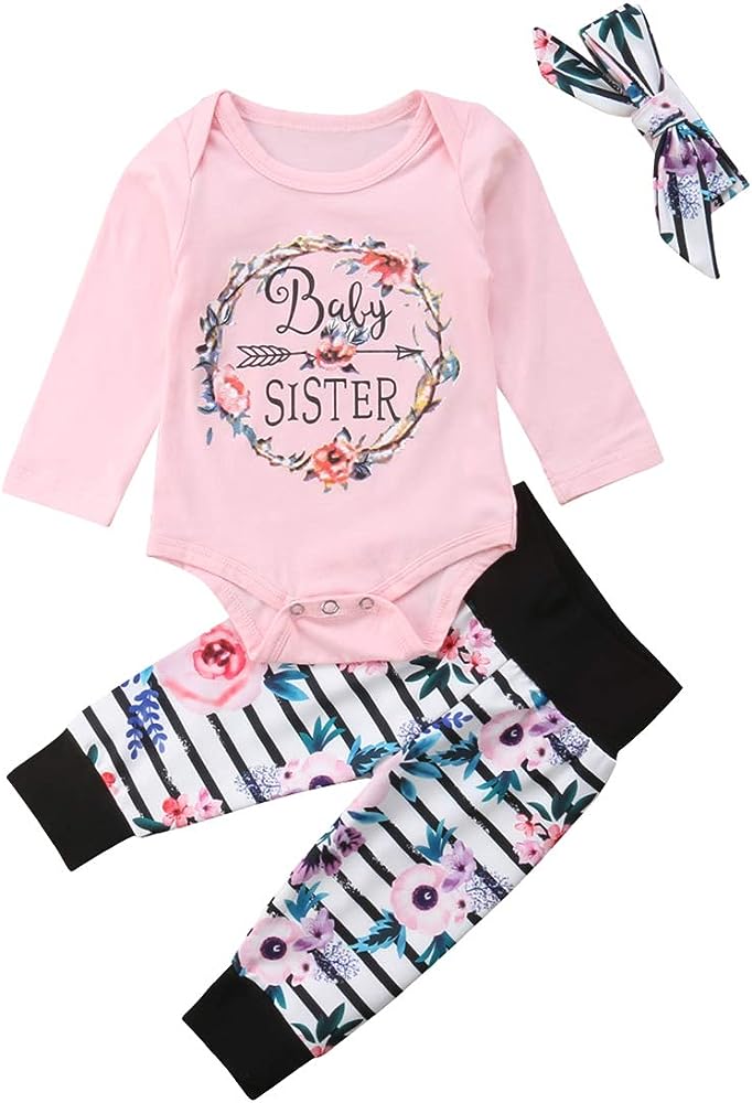 Adorable Little Sister Baby Girl Outfit Set - Perfect for Special Occasions