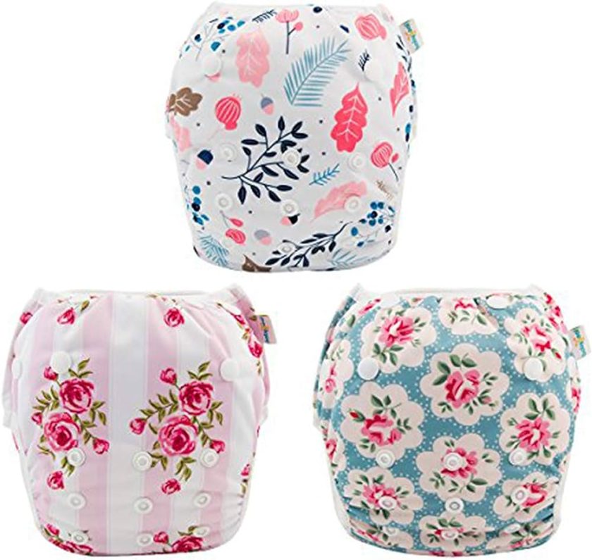 babygoal Reusable Swim Diaper for Girls, One Size