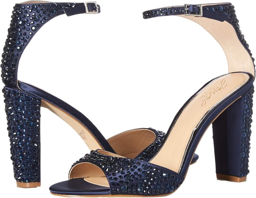 Badgley Mischka Jewel Women's Jillian Heeled Sandal, Navy