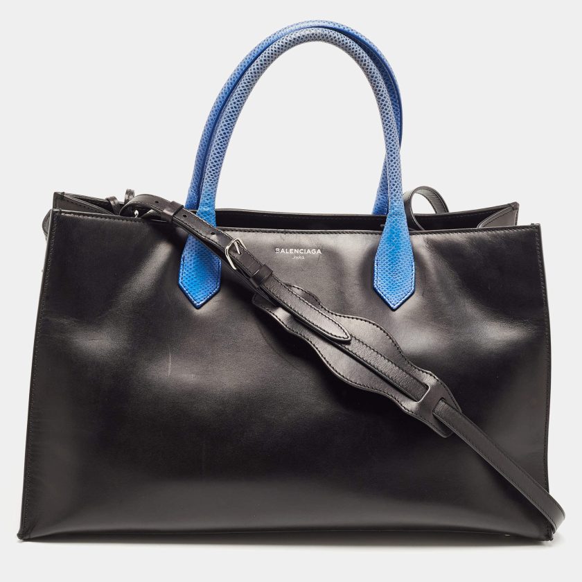 Balenciaga Women's Blue/Black Leather Handbag
