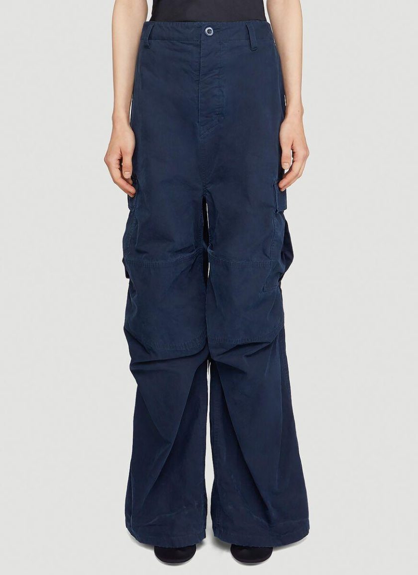 Balenciaga Women's Blue Cotton Pants