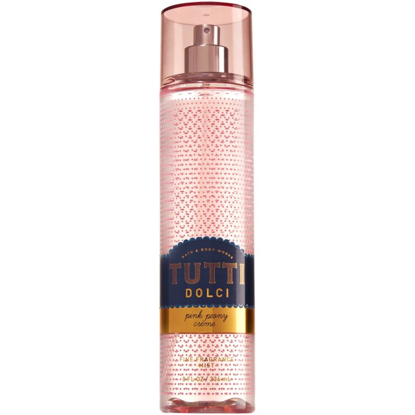 Bath and Body Works Tutti Dolci Pink Peony Creme Full Size Fragrance Mist and Body Cream Set 2017 Series