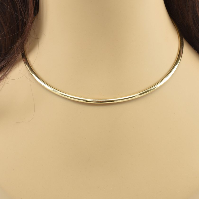 Beauniq 14k White Gold 1mm Omega Chain Necklace