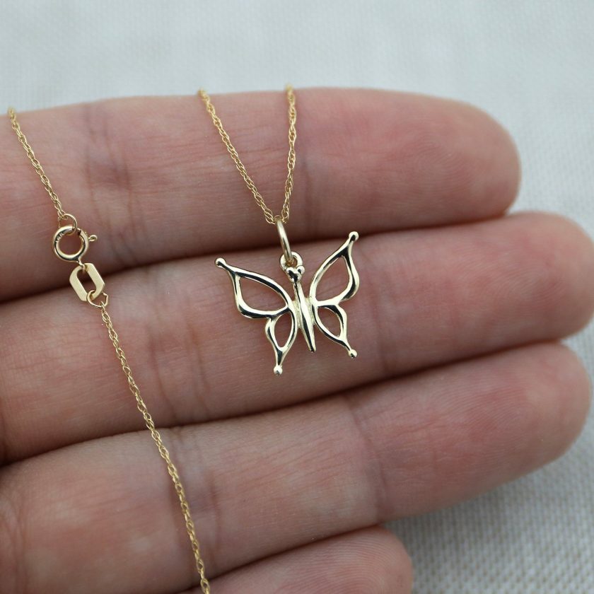Beauniq 14k Yellow Gold Open Circle Pendant Necklace