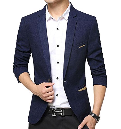 Benibos Men's Premium Casual 1 Button Slim Fit Blazer Suit Jacket (S ...