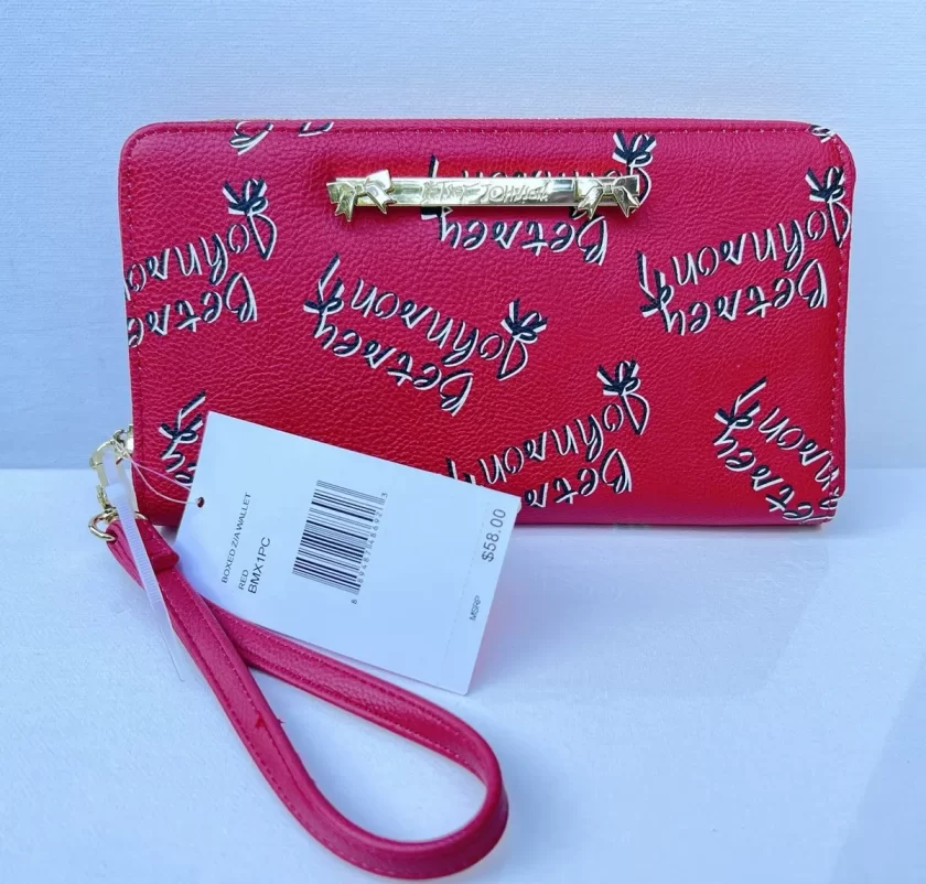 Betsey Johnson Logo Zip-Around Wristlet Wallet