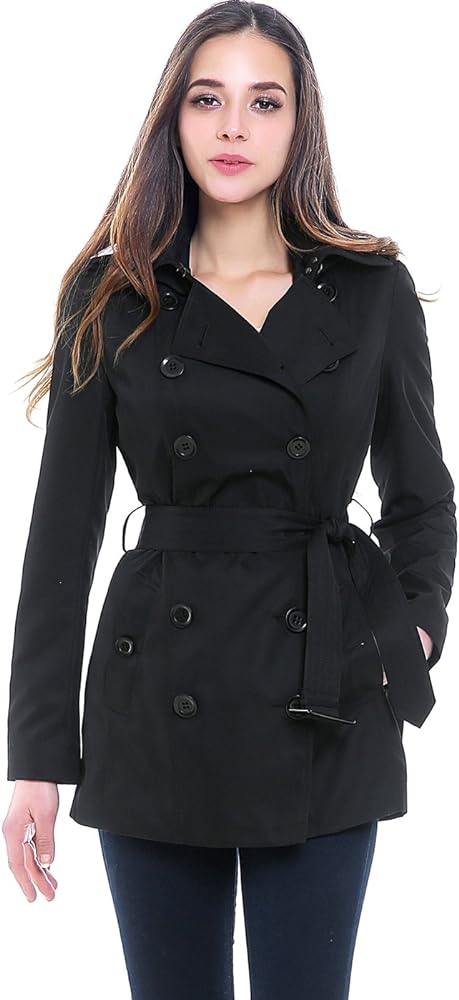 BGSD Women's Tori Waterproof Classic Hooded Short Trench Coat Clout ...