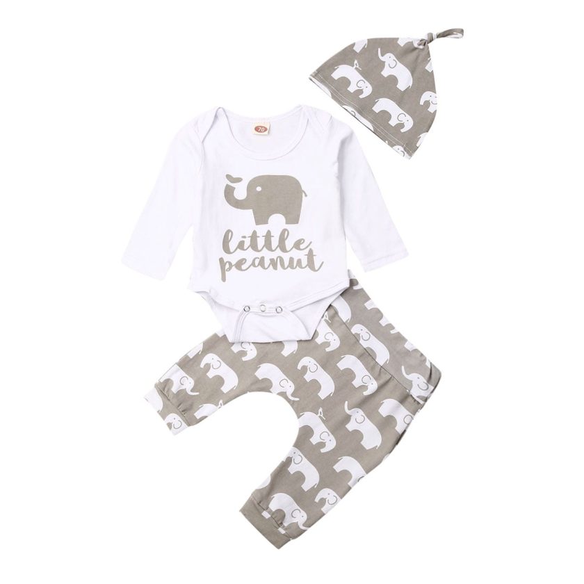 BIG ELEPHANT Baby Boys'1 Piece Long Sleeve Letters Print Romper Jumpsuit Black 9-12 Months