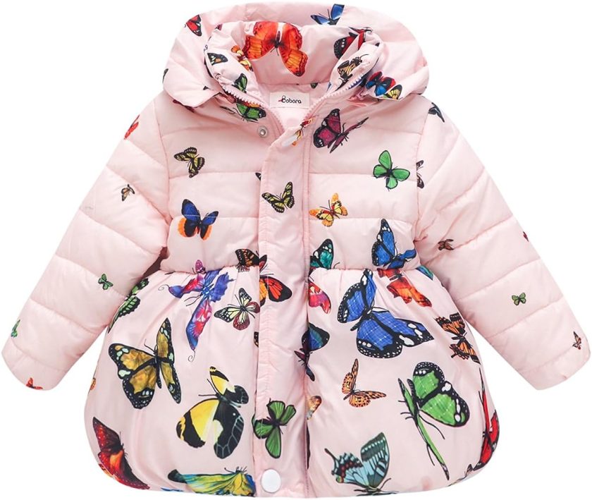 BOBORA Infant Baby Girl Butterfly Pattern Coat Toddler Jacket Outwear