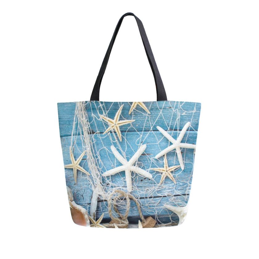 Canvas Shoulder Hand Bag sea shells with sand as women Large Work Clout ...