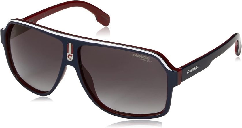 Carrera Men's Ca Aviator Sunglasses, Blue RED/Dark Gray GRADIET, 62 mm