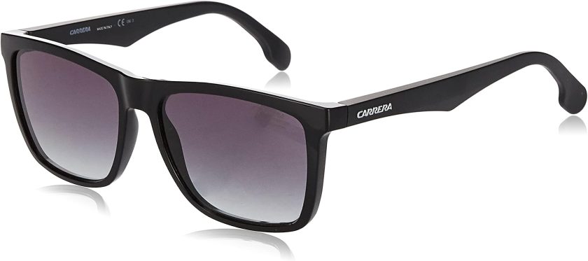 Carrera Men's Rectangular Sunglasses, Black/Dark Gray Gradient, 56 mm