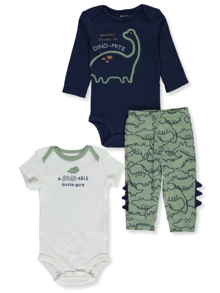 Carter's Baby Boys' 3 Piece Dinosaur Set Newborn