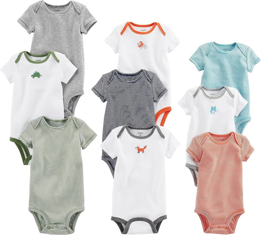 Carter's Baby Boys' 9-Pack Grow with Me Bodysuit Set