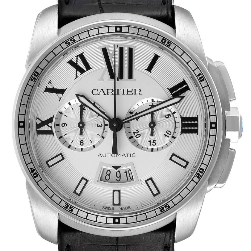 Cartier Calibre Men's Automatic Chronograph Watch with Stainless Steel Bracelet