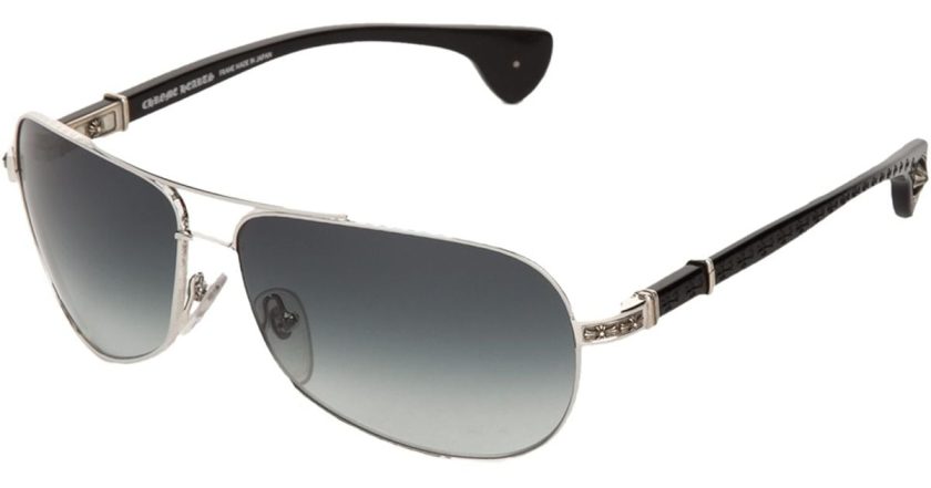 Chrome Hearts - The Beast I - Sunglasses (Shiny Silver-Black, Dark Gray)