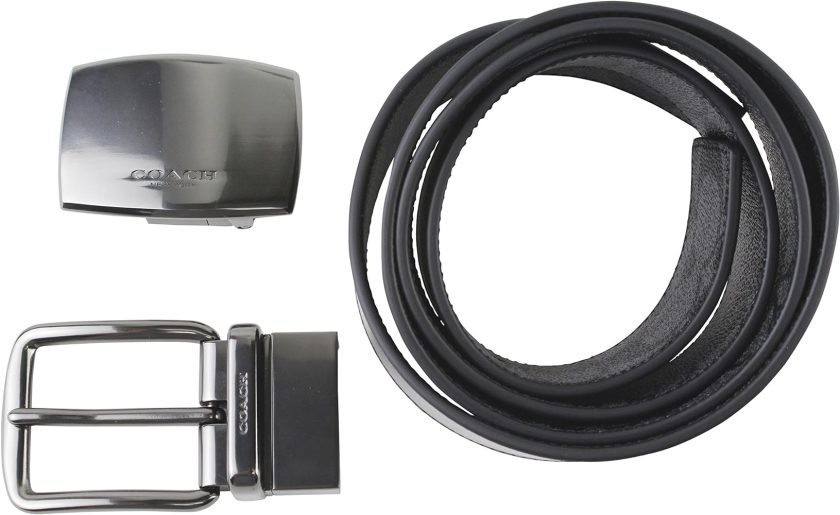 COACH BOXED HARNESS PLAQUE REVERSIBLE BELT