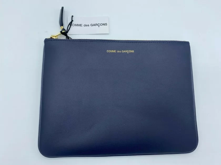Comme Des Garçons Women's Blue Leather Clutch