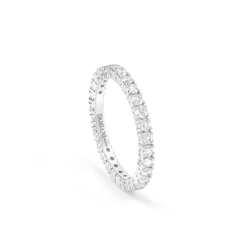 Damiani D.Icon 18K White Gold Full White and Black Diamond Band Ring