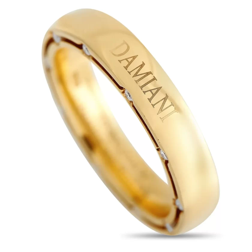 Damiani D.Side Brad Pitt 18K Yellow Gold 1 Diamond Band Ring