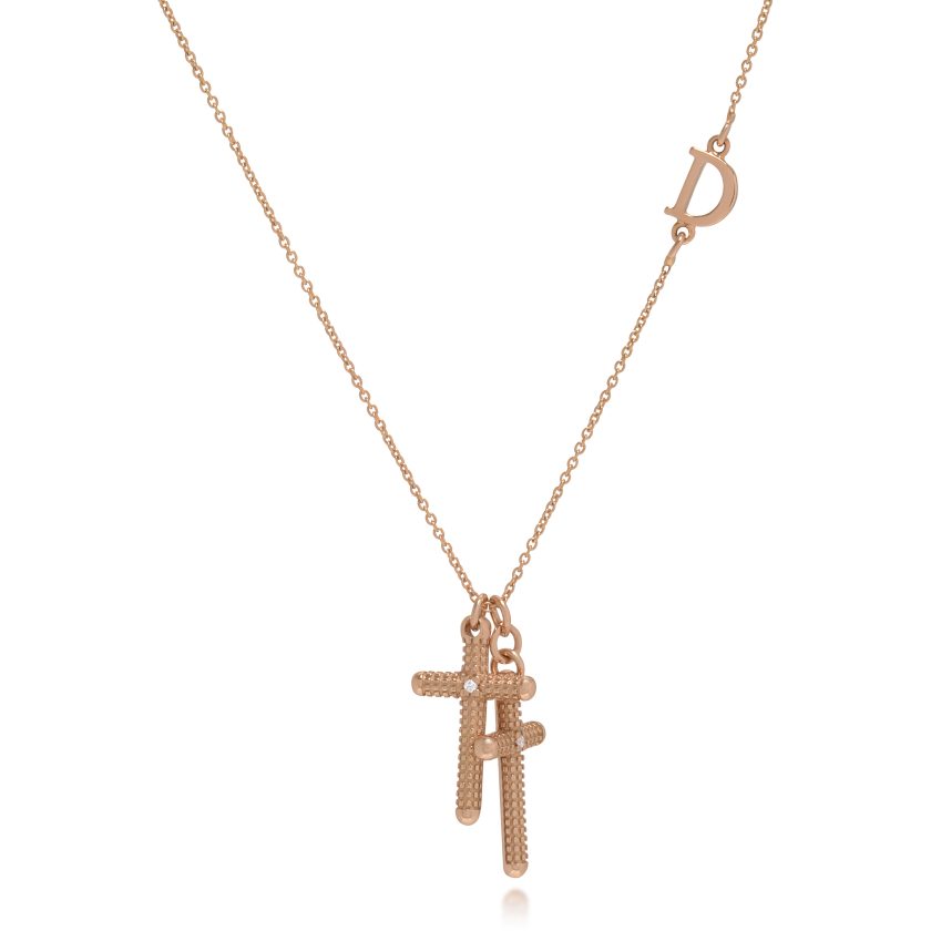 Damiani Metropolitan 18K Rose Gold and Diamond Ring Pendant Necklace