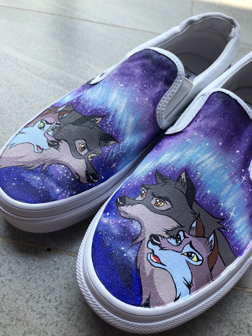 Designsonic Basketball Team Galaxy Wolf Wolves Man Running Sneakers Shoes Low Top