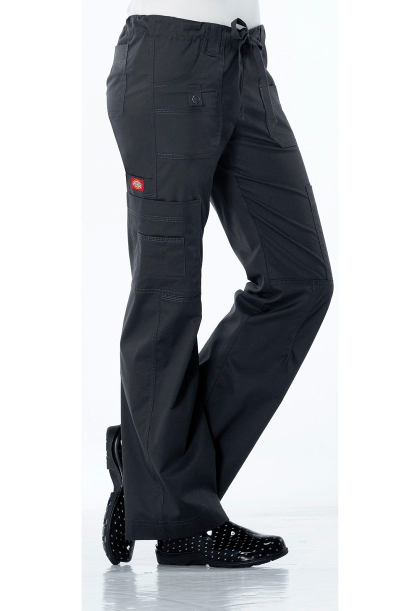 Dickies Women's GenFlex Cargo Scrubs Pant, Black