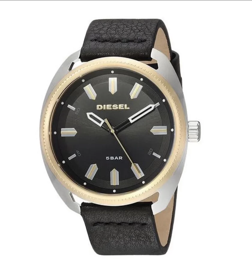 Diesel Men's ''Fastbak'' Quartz Stainless Steel and Leather Casual Watch, Color Black (Model: DZ1835)