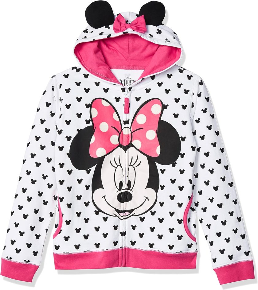 Disney Minnie Mouse Little Girls Lightweight Hoodie Shirt (2T)