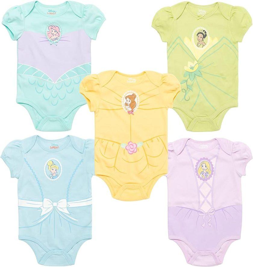 Disney Princess Costume Bodysuits - Pack of 5, Infant Girls