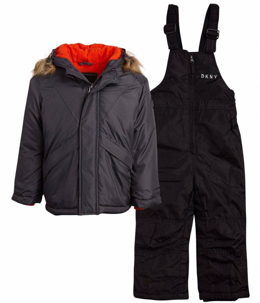 DKNY Baby Girls' 2-Piece Snowsuit with Heavy Puffer Jacket and Snow Bib ...