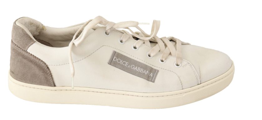 Dolce & Gabbana Gray Leather Mens Casual Sneakers