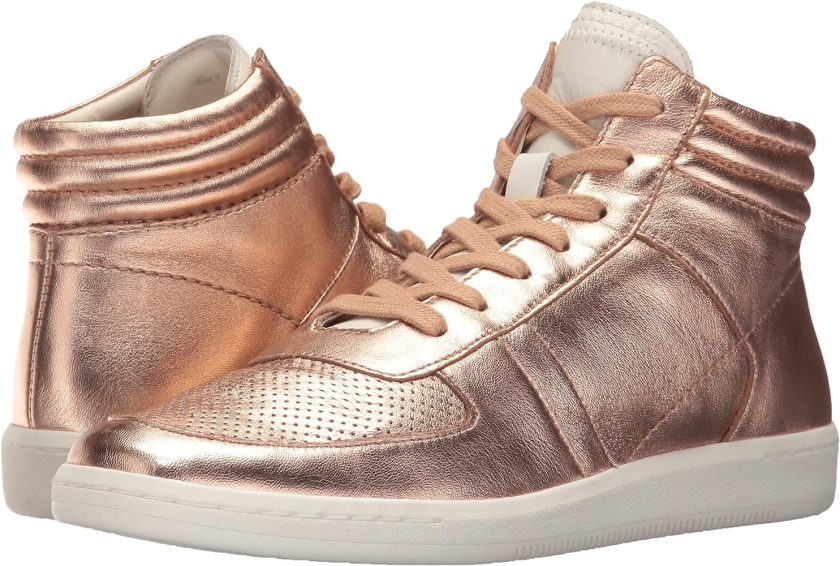 Dolce Vita Women's NATE Sneaker, Rose Gold Leather