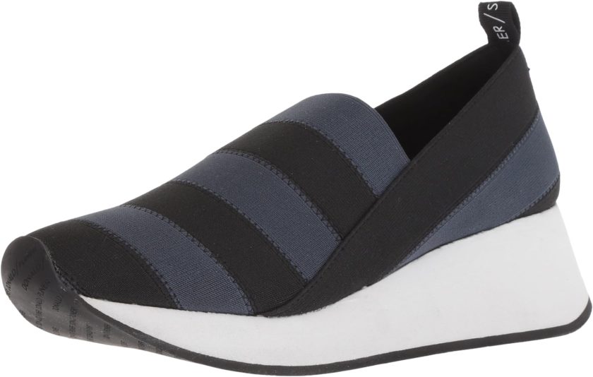 Donald J Pliner Women's Piper Sneaker, Black/Navy, 7 M US