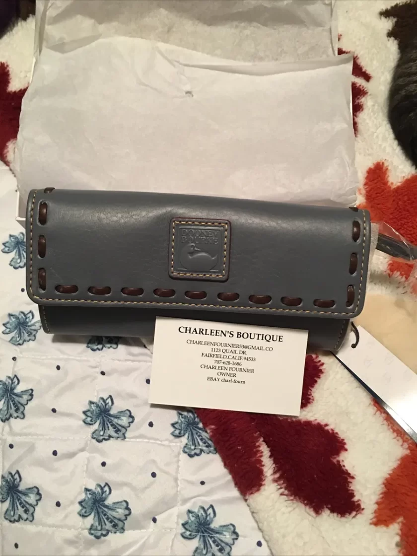 Dooney & Bourke Florentine Continental Clutch Navy Leather Wallet