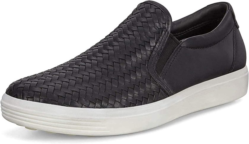 ECCO Women's Soft 7 Slip Fashion Sneaker, Warm Grey Woven