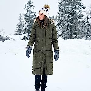 Conquer Winter in Comfort with Eddie Bauer Women's Lodge Down Duffle Coat - Black Regular M: Ultrawarm Elegance for the Coldest Days