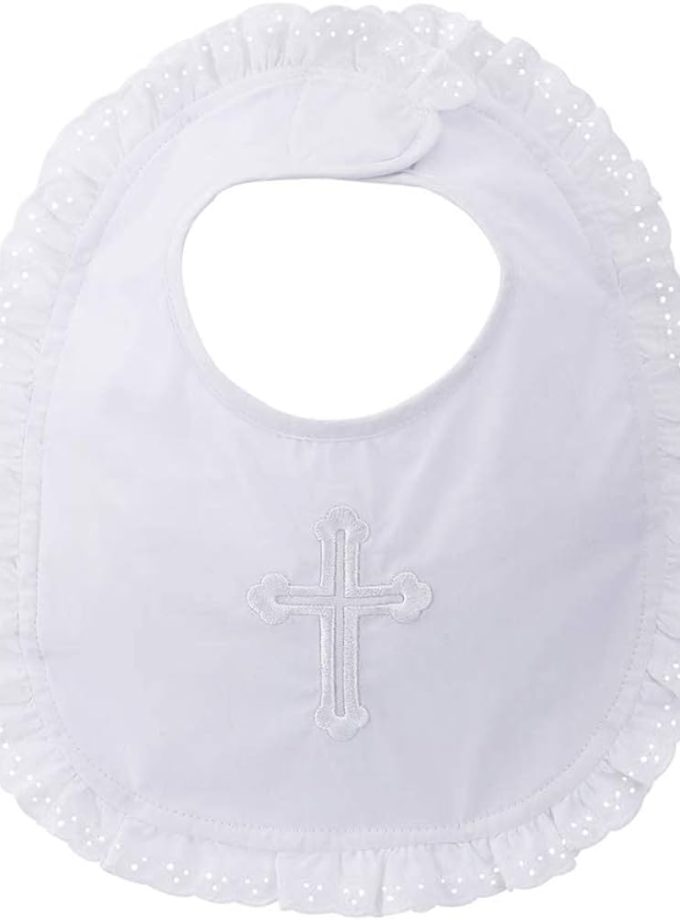 Elegant Baby Premium Embroidered Christening Baptism Bib