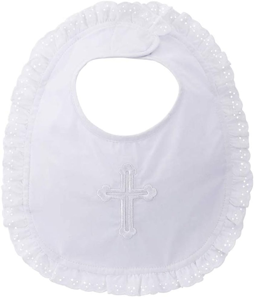 Elegant Baby Premium Embroidered Christening Baptism Bib