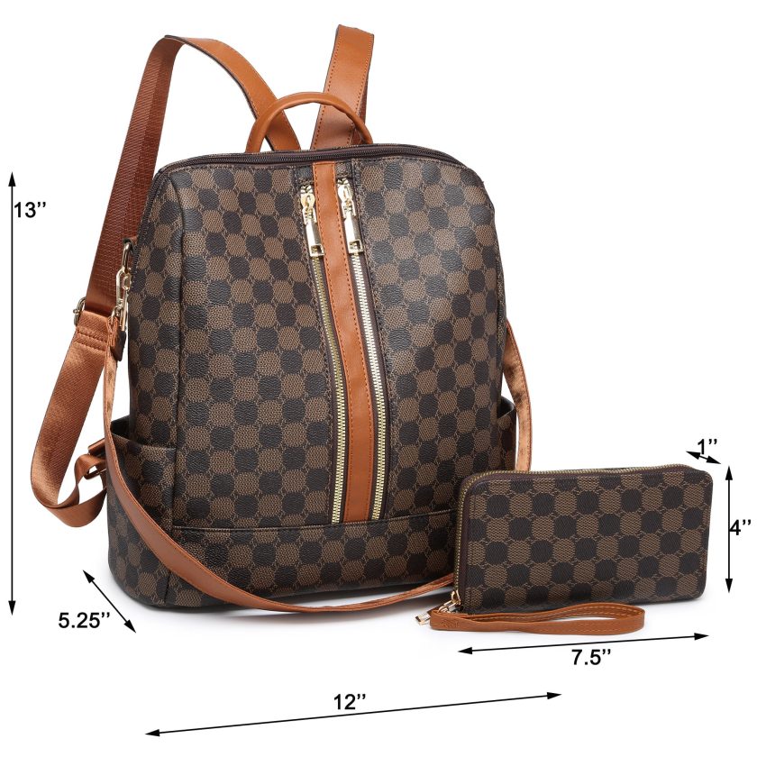Faux Leather Backpack Purse for Women, XB Waterproof Purse Fashion Backpack