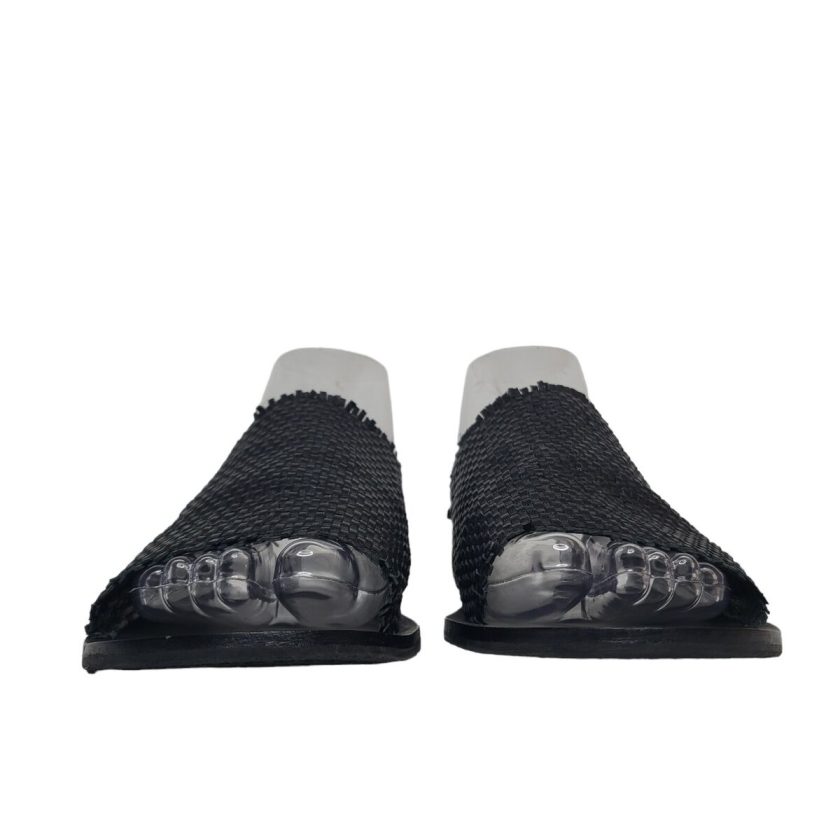FRYE Women's Riley Woven Slide Sneaker, Black, 9 M US